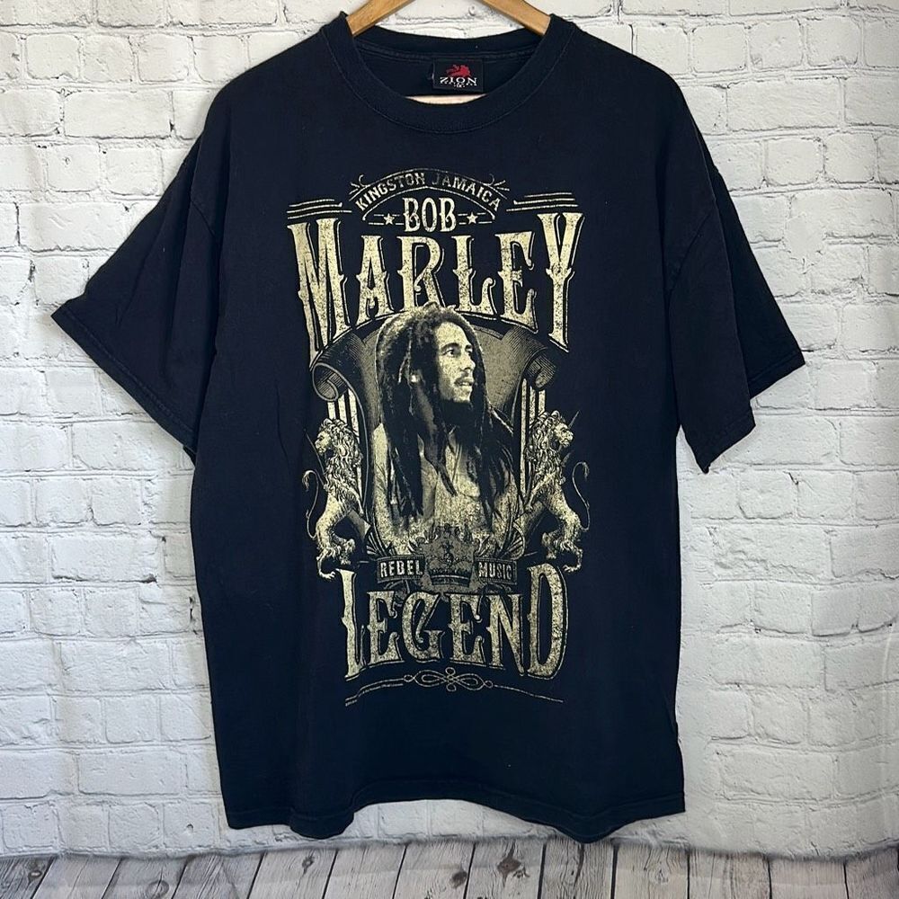 Bob Marley Legend Zion Rootswear T Shirt Size 1X 2010 Black Kingston‎ Jamaica